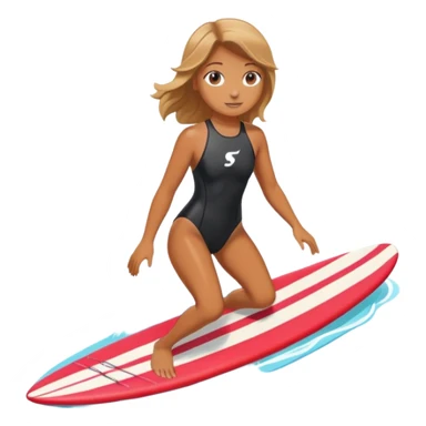 girl surfing  sticker