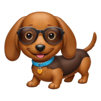 Wiener dog wearing sunglasses sticker