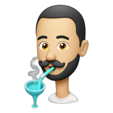 Turkish Rounded emoji smoking hookah sticker