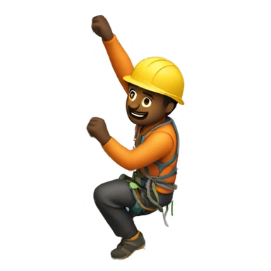 A man climbing mountain using rope emoji  sticker