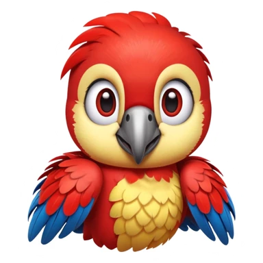 cinematic-cute-macaw-portrait-emoji,-head-tilted-playfully-and-inquisitively,-with-a-dazzling-red-plumage-and-round,-sparkling-eyes-filled-with-charm,-simplified-yet-irresistibly-adorable-features,-highly-detailed sticker