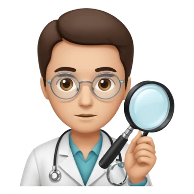 medico com uma lupa sticker
