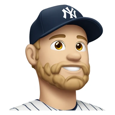 White man chubby wears cap and jersey of New York Yankees  sticker