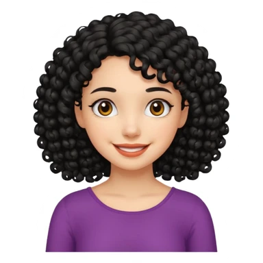 Menina de cabelo cacheado preto e abaixo do ombro  sticker