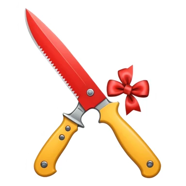 knife with little bows around it sticker