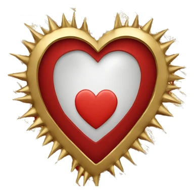 Gold spiked heart frame red sticker