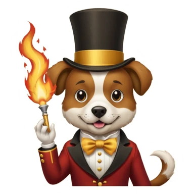 dog vintage-circus-performer-spitting-fire sticker