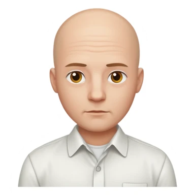 Bald man in a white button up shirt sticker