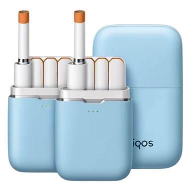 Pack of iqos cigarettes in baby blue sticker