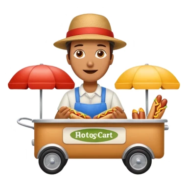 hotdog seller in New York with cart sticker