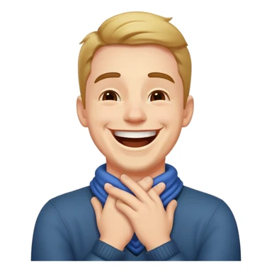 Guy with hands around neck laughing  sticker