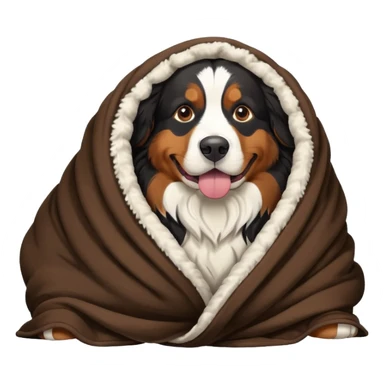 Bernese mountaindog in a blanket sticker