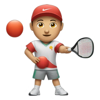 un chinois gros avec un nike tech qui joue au ping pong sticker