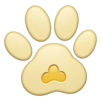 a pale pastel yellow pawprint sticker