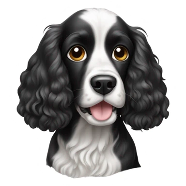 Black and white cocker spaniel dog sticker
