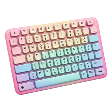 Pastel pink rainbow keyboard sticker