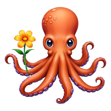 octopus with flower sticker