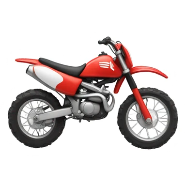 Red dirtbike with a smirky face sticker