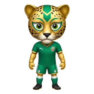 jaguar mexicano con vestimenta azteca que juega futbol sticker