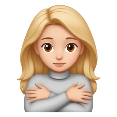 Girl crossing arms around her neck sticker