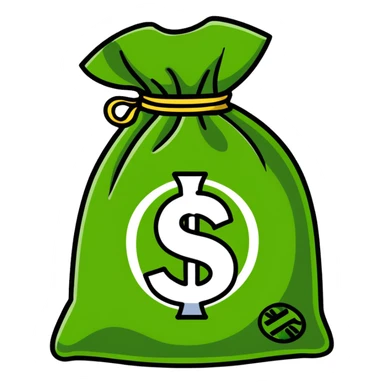 Money bag with yuan symbol sticker