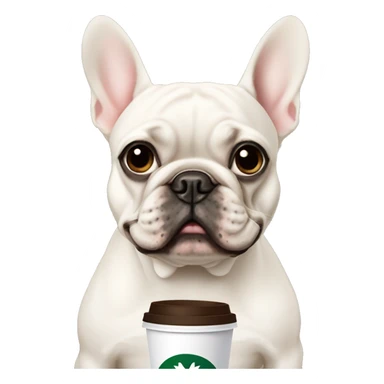 French bulldog ordering starbucks sticker