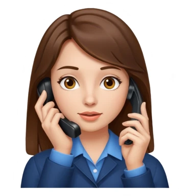 ￼ Brunette Haired Girl on the phone  sticker