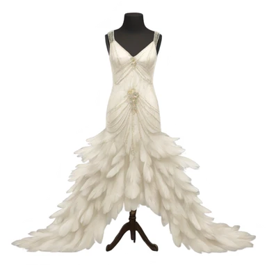Hyper Realistic vintage flapper Wedding dress displays sticker