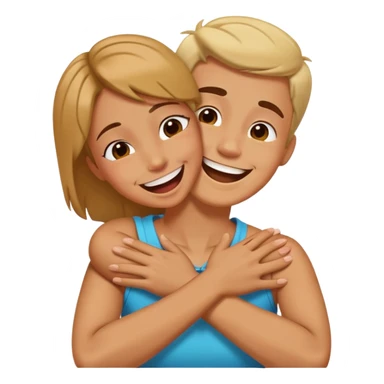 crosses hands on human neck while laughing  sticker