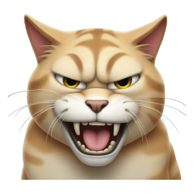 mean cat snarling sticker