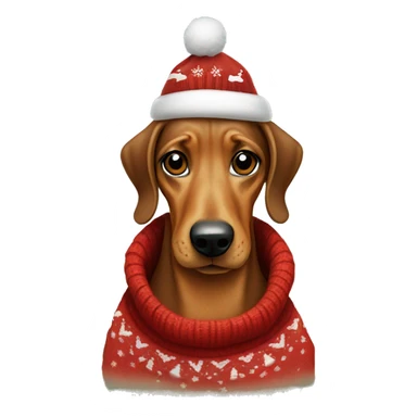 Teckel dog wearing a Christmas pullover  sticker
