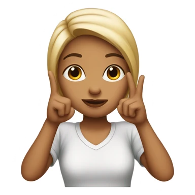 Girl with duckface and both hands in peace sign sticker