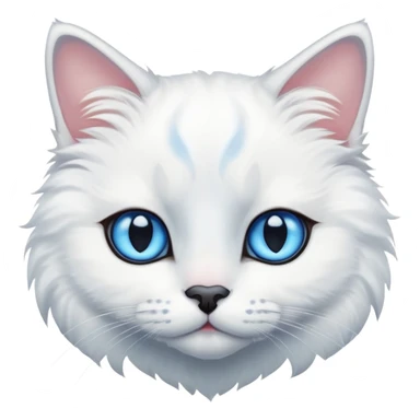white cat with blue eyes and a black spot on forehead sticker