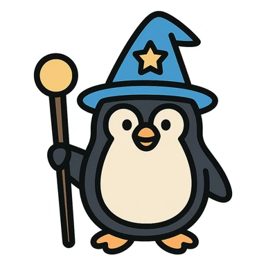 penguin wizard sticker