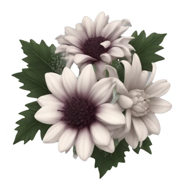 Black dahlia bouquet sticker