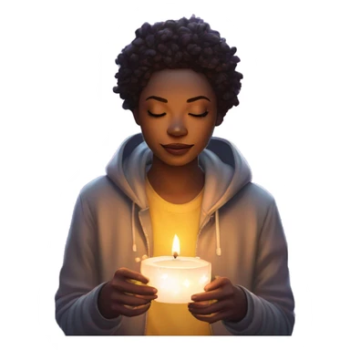 person melting into graffiti galaxies with candles lanterns and fairy lights sticker