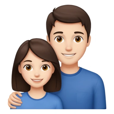 a brunette boy with his girlfriend sticker