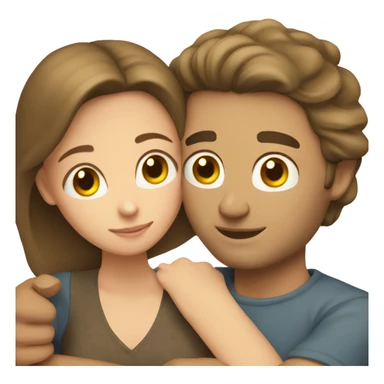 caucasian men hugging brunette girl sticker