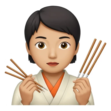 Asian eating sushi sticker