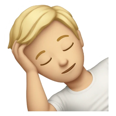 White blond brown haired boy sleeping sticker
