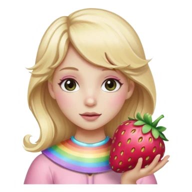 Strawberry human girl blond cocker spaniel wearing two light pink black rainbow 🌈 sleighbell pop sketcha sticker