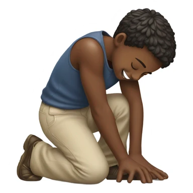 Boy kissing ground  sticker