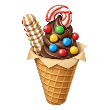 Add chocolate drizzle and m&ms on top of the crispy golden churros, put then on a cone shape paper pakage sticker