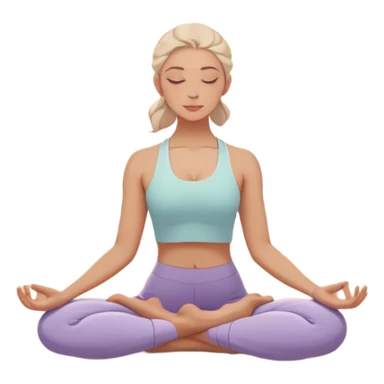 A peaceful person practicing yoga on a calm sea beach at sunrise, in a serene meditative pose. Soft pastel colors surround the scene, with gentle waves in the background and smooth, flowing lines representing balance and tranquility. The atmosphere feels centered and mindful. sticker
