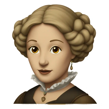 a framed portrait of a Renaissance woman sticker