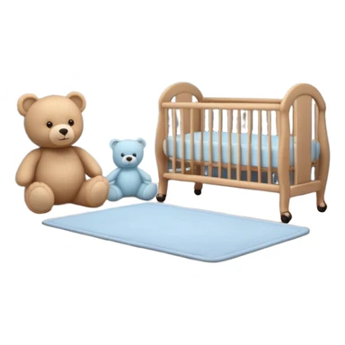 Cozy baby room with crib and teddy bear sticker