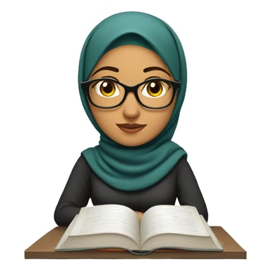 arab hijabi studying on computer  sticker