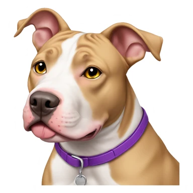 Tan and white pit bull purple nose sticker