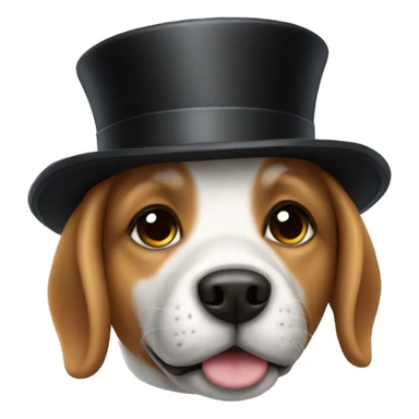 Dog with a top hat sticker
