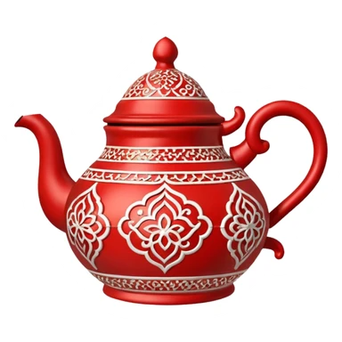 moroccan style ornamented teapot red sticker